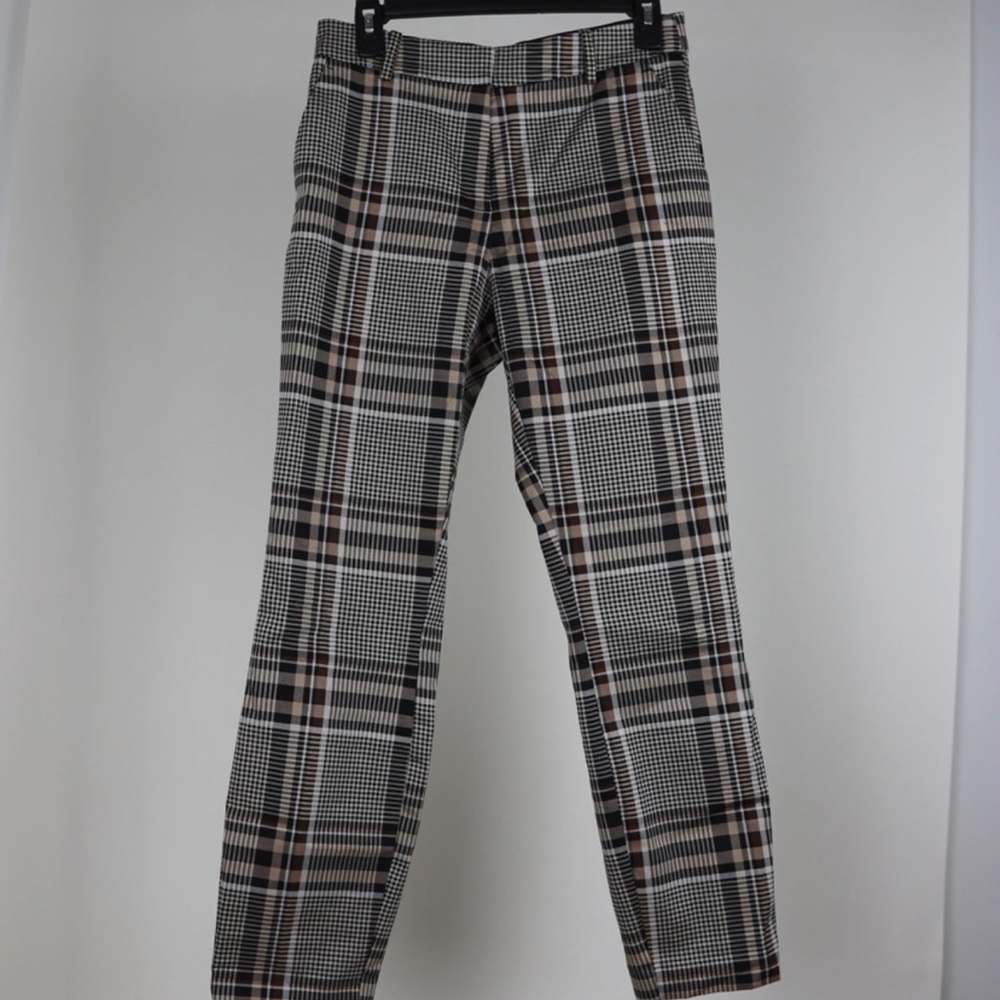 Ankle-Length Plaid Slacks